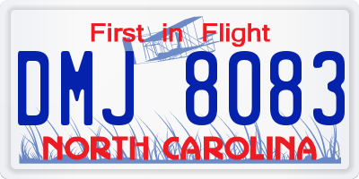 NC license plate DMJ8083