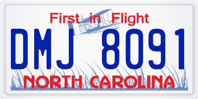 NC license plate DMJ8091