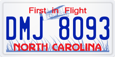 NC license plate DMJ8093