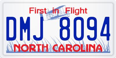 NC license plate DMJ8094