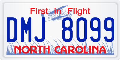 NC license plate DMJ8099