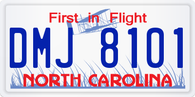 NC license plate DMJ8101