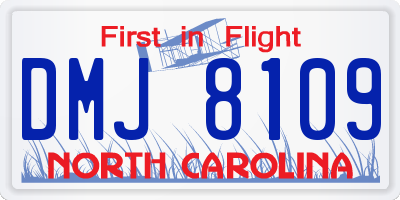 NC license plate DMJ8109