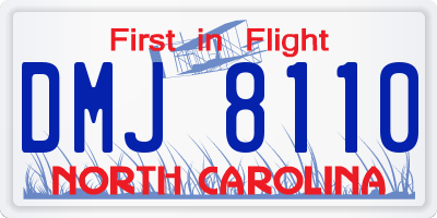 NC license plate DMJ8110