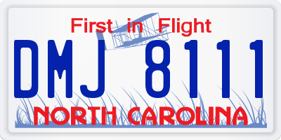NC license plate DMJ8111