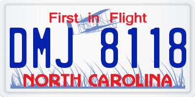 NC license plate DMJ8118