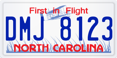 NC license plate DMJ8123