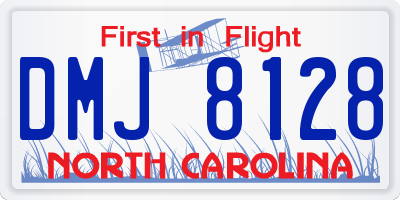 NC license plate DMJ8128