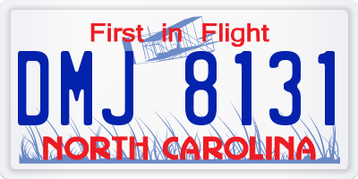 NC license plate DMJ8131