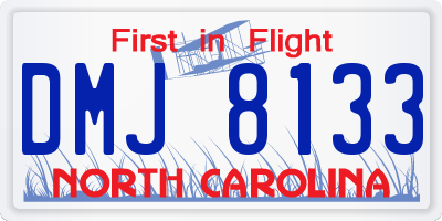 NC license plate DMJ8133