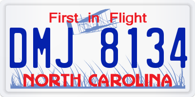 NC license plate DMJ8134