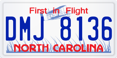 NC license plate DMJ8136