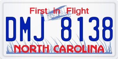 NC license plate DMJ8138