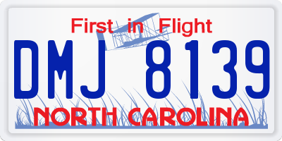 NC license plate DMJ8139