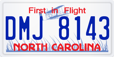 NC license plate DMJ8143