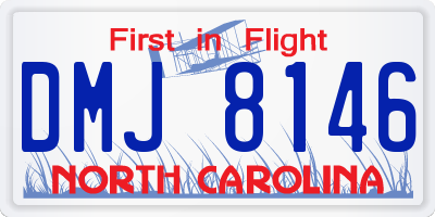 NC license plate DMJ8146