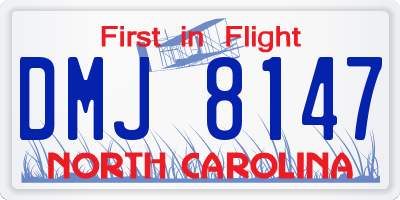 NC license plate DMJ8147