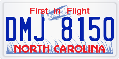 NC license plate DMJ8150