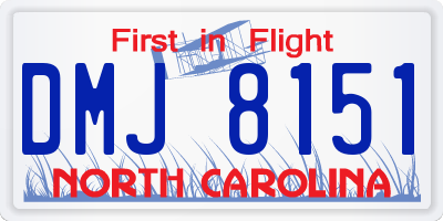 NC license plate DMJ8151