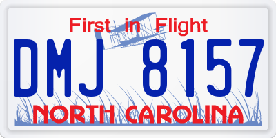 NC license plate DMJ8157