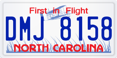 NC license plate DMJ8158
