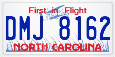 NC license plate DMJ8162