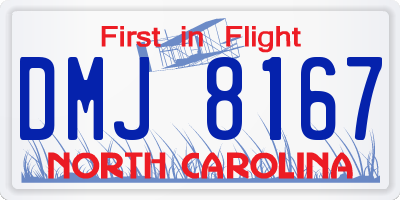 NC license plate DMJ8167