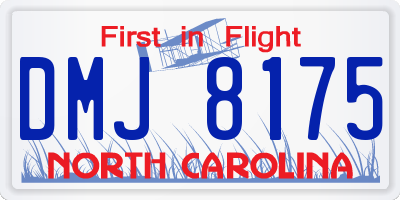 NC license plate DMJ8175