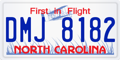 NC license plate DMJ8182