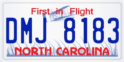 NC license plate DMJ8183