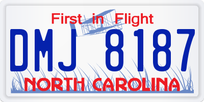 NC license plate DMJ8187