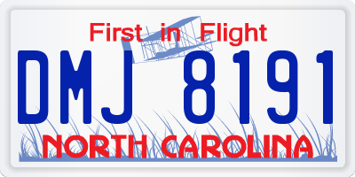NC license plate DMJ8191