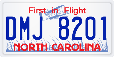 NC license plate DMJ8201