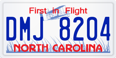 NC license plate DMJ8204