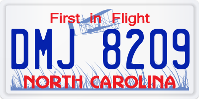 NC license plate DMJ8209