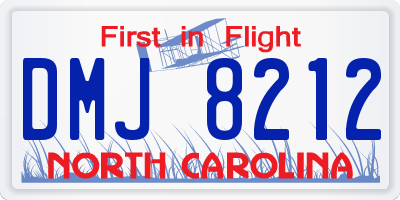 NC license plate DMJ8212