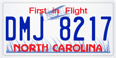 NC license plate DMJ8217