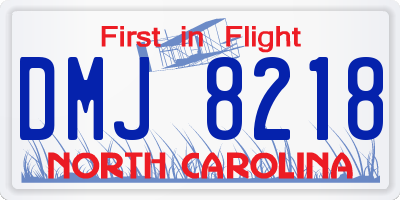 NC license plate DMJ8218