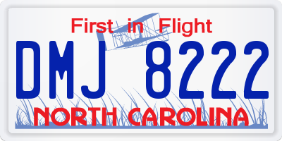 NC license plate DMJ8222