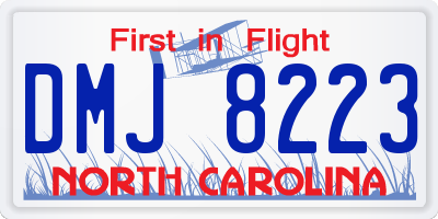NC license plate DMJ8223