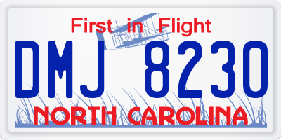 NC license plate DMJ8230
