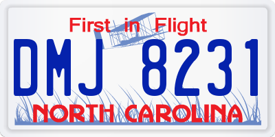NC license plate DMJ8231