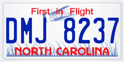 NC license plate DMJ8237