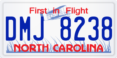 NC license plate DMJ8238