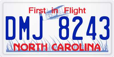 NC license plate DMJ8243