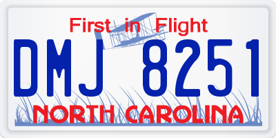 NC license plate DMJ8251