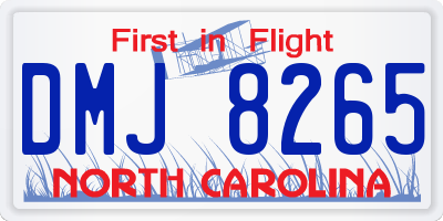 NC license plate DMJ8265