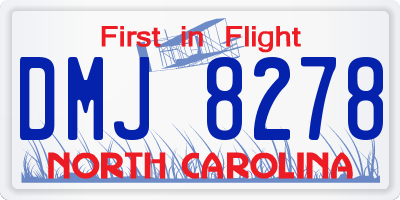 NC license plate DMJ8278