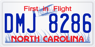NC license plate DMJ8286