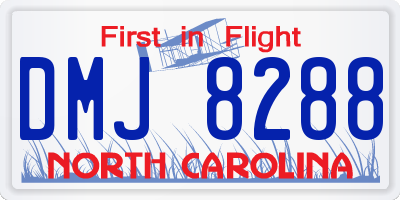 NC license plate DMJ8288